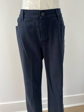 Lafayette 148 New York Navy Straight-Leg Pants